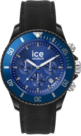 Ice-Watch - ICE chrono Black blue - Schwarze Herrenuhr mit Silikonarmband - Chrono - 020623 (Large)