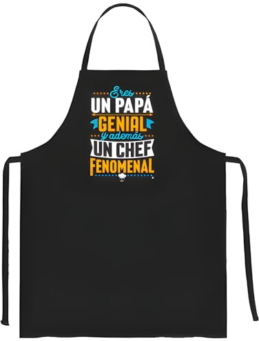 Latostadora Delantal Regalo para Papa - Día del Padre Cocinero Chef - Ideas para Navidad - Regalos Originales Hombre - Papa Genial Chef Fenomenal
