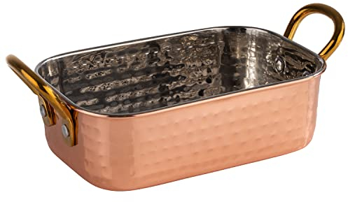 APS Mumbai 40736 - Mini padella da servizio, in acciaio inox, effetto rame, 14,5 x 9,5 x 4,5 cm, 0,45 litri