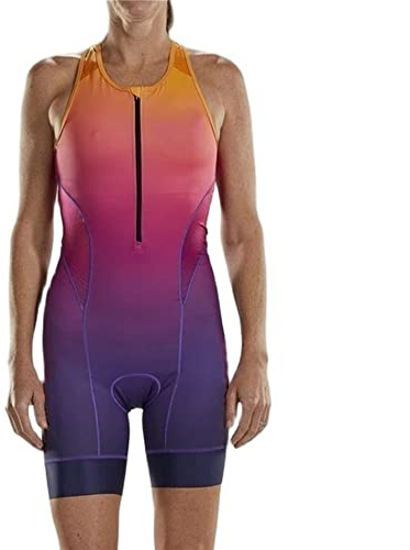 Traje de ciclismo for mujer, ropa sin mangas de triatlón, mono de verano de secado rápido, traje de montar con bolsillos (Color : B, Size : XXS)