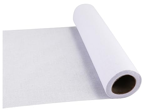 Bügeleinlage aus Gewebter Baumwolle, 27cm x 9,1m Mittelschwere Bügeleinlage Aufbügelbare Einlage aus 100% Baumwolle Fusible Interfacing für Hemden, DIY-Bastelbedarf, Weiß