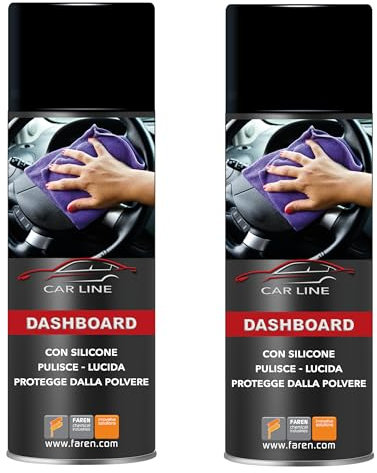 Faren DASHBOARD,Car Line, Pulitore al Silicone per Cruscotti, Lucida e Protegge dalla Polvere, Antistatico Spray,400ml (2)