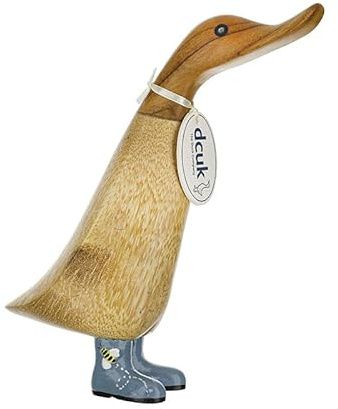 DCUK Natural Wooden Duckling - Bee Design Boots, 23 x 14cm, BEE1BOOTS