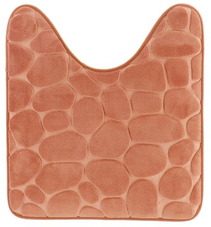 Tendance - Tapis Contour WC Mémoire de Forme Microfibre Galet 45x50 cm - Cuivre - Salle de Bain - Tapis