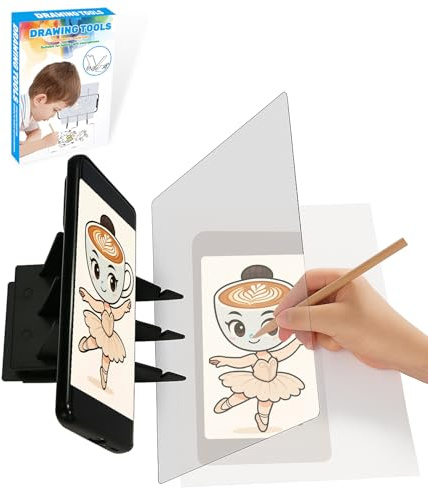 TAKONE Zeichenprojektor Für Kinder Ab 10 & Erwachsene – 9 Zoll Komplettset Mit Optischem Zeichenbrett Und Handyhalter, Inklusive Geschenkbox – Ideal Zum Zeichnen, Skizzieren & Malen Lernen