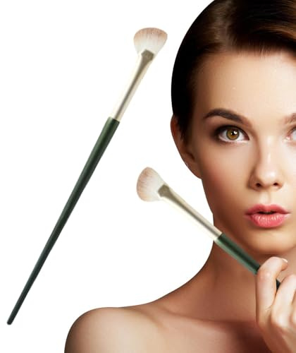 Pinceau de maquillage en forme d'éventail, pinceau d' à nez en forme de demi-éventail, pour fard à paupières moyen, poils sous les yeux, pinceau incliné pour r