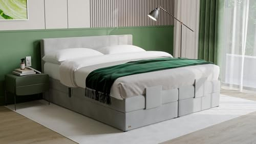 PAARA Boxspringbett mit Motorverstellung - 10.000 Newton Motorleistung - Anti-Rutschmatten Taschenfederkern Kaltschaum Topper - inklusive Lieferung bis zum Wunschort mit Aufbau-Service