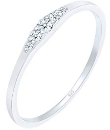 Elli DIAMONDS Ring Women Engagement with Diamond (0.07 ct) Bridal in 925 Sterling Silver