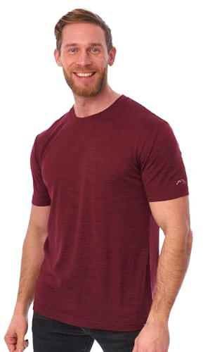 100% Merino Short Sleeve Shirts Men, Henley T-Shirt Mens, Shirt with Pocket | Lightweight, Merino Wool Short Sleeve Tee Soft & Breathable, Odor-Resistant, Moisture-Wicking, for Hiking, Travel, Outdoor