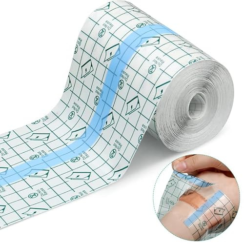 Transparent Dressing Adhesive Bandage Waterproof Bandage Clear Adhesive Bandages Stretch Tape for Tattoos Swimming (4 x 394 Inch)