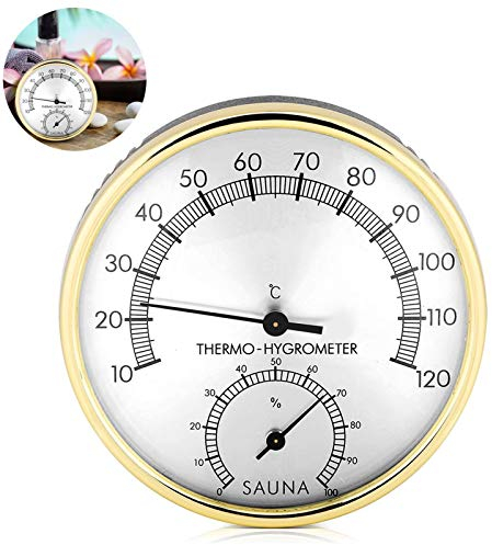 Hygromètre Thermo,hygromètre température humidité pour Cuisine,LCD Thermomètre de Chambre numérique,thermomètre hygromètre pour Salle,Hygromètre de Sauna,Cadran en Métal Thermomètre
