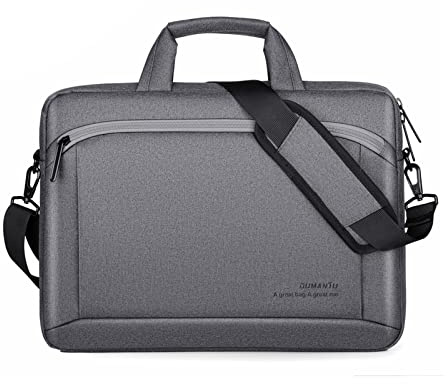 FANDARE Maletin Portatil 15.6 Pulgadas Bolsa de Hombro Bandolera para Ordenador Portátil Portadocumentos Maletines Bolsas para Hombres Mujeres Colegio Viajar Trabajo Negocio Messenger Bag Gris Oscuro