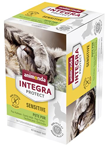 animonda Integra Protect Adult Cibo per gatti sensitive, cibo dietetico, cibo umido per gatti, tacchino intero, 6 x 100 g