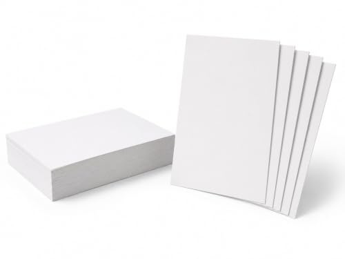 DJP 300 gsm 5 x 7 vitt vykortslager, tjock, slät, dubbelsidig (tomma båda sidor) tomma vykort, konst, post, utskriftskort – 50 ark