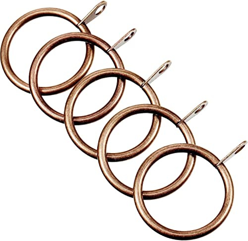 Anelli per tende in metallo color rame - Confezione da 24 anelli con occhiello da 40 mm