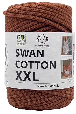 SWAN COTTON XXL (2535 - Brick), yarn for bags, hats, baskets, underplates, clutch composition 70% recycled cotton 30% polyester, 250 g spool 65 metres