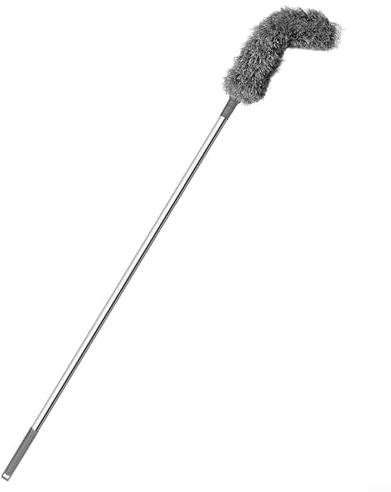 Gutter Cleaning Brush Extendable Guard Cleaner Tool Aluminum Extension Pole Long Splicing Gutter Cleaning Tools from the Ground for Easy Removing Leaves and Debris Cleaner(Grey)