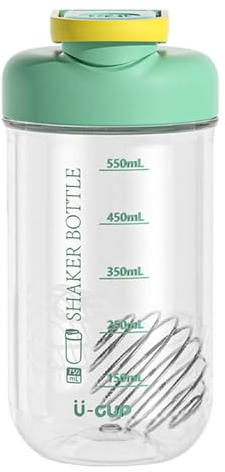 Greyoe Shaker Palestra, Shaker Proteine Acciaio, Shaker Proteico, Classico Loop Shaker, Ideale Come Shaker Proteico, Borraccia, Senza BPA, 750ml, Turchese