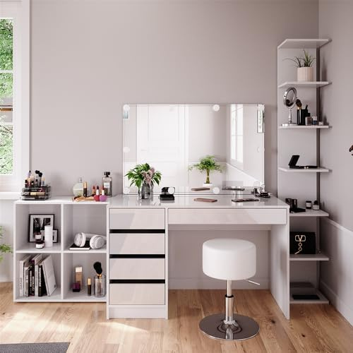 Vicco Tavolino da toilette Sherry, Bianco,