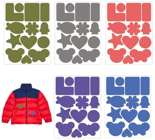 Visxcnu 5 PCS Toppe per Piumino, Patch di Riparazione in Nylon, Adesive Termoadesive per Tessuti, Riparazione Giacche, Ombrelli e Fori