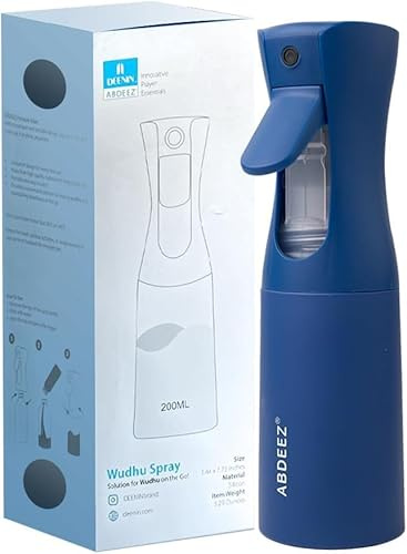 ABDEEZ Continuous Spray Bottle – Ultra-Fine Mist Sprayer for Hair, Cleaning & Skincare | 200ml/6.76oz Refillable Water Mister for Salon Plant Care Pet Grooming | Leakproof & Ergonomic Design (Blue)