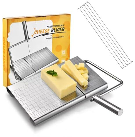 MYLERCT Edelstahl Käseschneider, Käsehobel, Käsemesser hat 6 Stahldrähte, Kann zum Schneiden von Käse Butter und Gänseleber Verwendet Werden