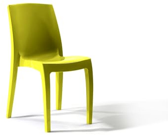 1 x Chair Canary Yellow Gloss, Stackable, Recyclable, Strong, Made in UK, Durable, Stylish, Comfortable, UV Resistant | Kitchen, Living, Dining, Office, Outdoor, Café, Restaurant, College, Hotel