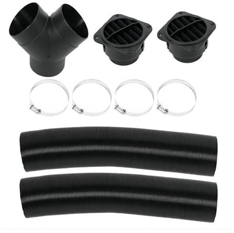 Bilvärmare rörkanal 75 mm 100 cm ventilationsslang klämma set varm luftslang värmekanal 75 mm stående värmare tillbehör bilvärmare rörkanal set