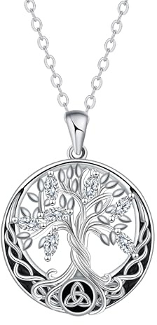 Micory Árbol de la Vida Collar para Mujer,Colgante Cadena Joyería Para Mujeres con Cadena Hipoalergénica,Ajustable 45+5cm Regalo de Joyería para Muje