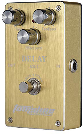 Eujgoov Pedal de Retardo de Aleación de Aluminio, Pedal de Efecto de Guitarra Eléctrica True Bypass con de 50ms-400ms, Control de 3 Perillas para Músicos