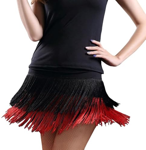 OBASDFD Dam paljettkjol underdel tofs cha karneval kostym 2026 glitter outfit kjolar blyertsklänning, Röd, 3XL