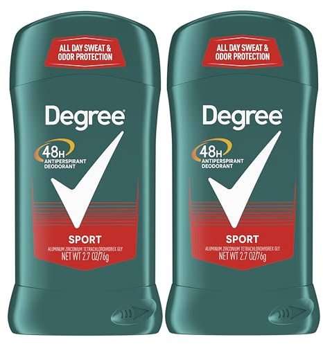 Degree Men Original Antiperspirant Deodorant 48 Hours Sweat & Odour Protection Sport Antiperspirant for Men 2.7 oz Twin Pack