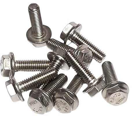 M8 x 20mm Flanged Hex Bolts Fully Threaded A2 Stainless Steel - Secure Fastening Solution for Various Applications (Pack of 10)