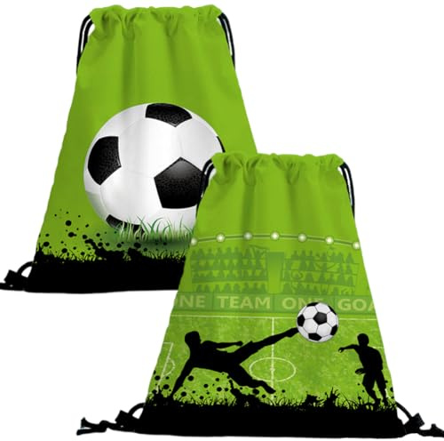 UKKZLVJ 2pcs Borse Con Coulisse Per Feste Di Calcio,Borsa da Calcio con Coulisse,Di Calcio,Zaino per omaggi per compleanno bambini, per Bambini Ragazze Ragazzi, Compleanno, Festa, Regalo, Premio