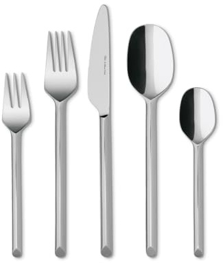 like. by Villeroy & Boch - Like Cutlery Set 20 Pieces Silver, Dishwasher-Safe, rustproof, Cutlery Set 4 People, Easy-Care, Cutlery, Spoon, Knife, Fork, Dessert Spoon, Cake Fork, Stainless Steel