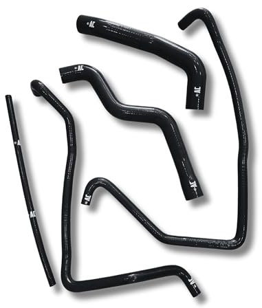 Juego Completo de Manguitos del Circuito de Agua Refrigerante compatible con Nissan Patrol TD27-260 K260: Silicona Reforzada de 5mm. (NEGRO)