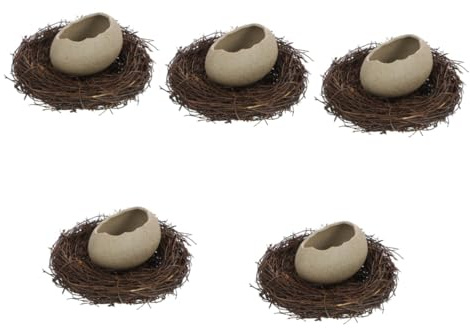Holibanna 5 Piezas Tazón De Vajilla De Cáscara De Huevo Tazón De Postre Plato Decorativo De Comida De Cáscara De Huevo Plato De Comida Pequeño De Frutas Cerámica