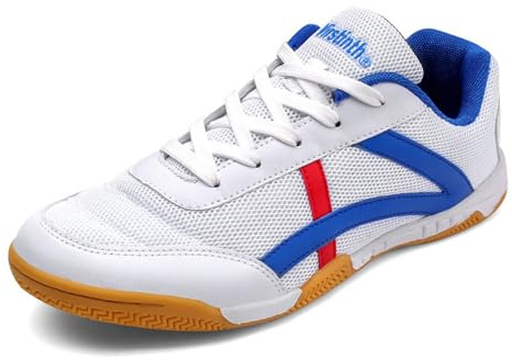 sekiueo Table Tennis Shoes Men Women Breathable Indoor Court Shoes Soft Bottom Lightweight for Pickleball,Blue,8.5 UK