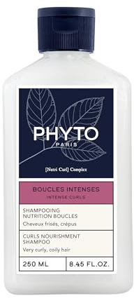 Phyto Paris - riccioli intensi, shampoo nutrizione riccioli 250 ml, capelli ricci, crespi 3B a 4C, nutre, pulisce delicatamente, ridefinisce i ricci, rimuove i residui di styling