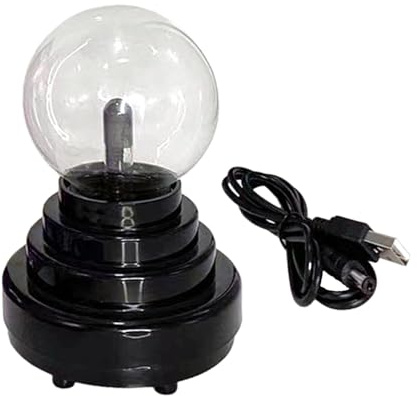 Esfera del plasma - lámpara de plasma, control estático de la esfera de la lámpara de plasma recargable a través de USB | Lámpara de escritorio, tacto y sonido esfera de plasma sensible, globo
