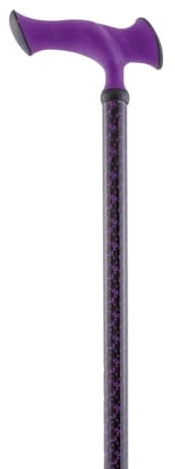 MAS QUE AYUDAS – Bastón para Mayores y Adultos Ergo, Aluminio, Extensible y Portátil, Altura Ajustable 76-99 cm, Puño Ergonómico, Bastón para Caminar y Pasear, 300 g, Morado