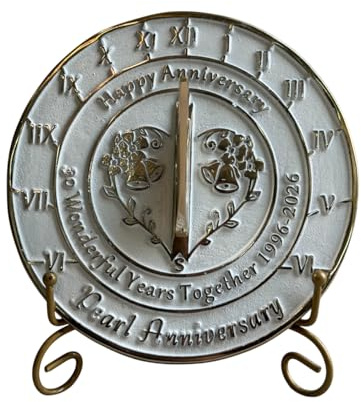 NauticalMart Anniversary Sundial Gift for 30th Pearl Wedding Anniversary in 2026 - Home Decor Or Garden Present Idea - Handmade Decorative for Him, Her Parents Or Couples 30 Year Celebration