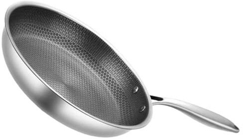 PRETYZOOM Sartén Pequeña de Acero Inoxidable 26 Cm Revestimiento Antiadherente de Panal para Huevos y Filetes, Sartén para Desayuno Compatible Todo Tipo de Cocinas, Utensilios de Cocina
