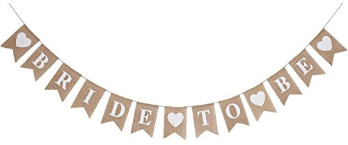 Losuya Bride to Be Bunting Banner Hessian Burlap Fabric Cloth Pennant Flag Garlands for Wedding, Bridal Shower, Hen Party Decoration