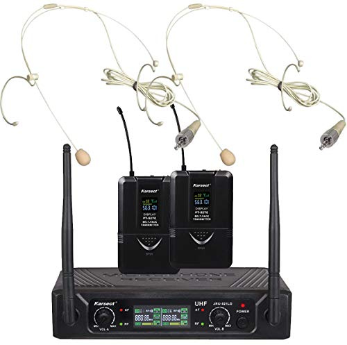 Karsect JRU-521LD / PT-527C / HT-3A Drahtloses Mikrofon-Set mit 2 dünnen Headsets
