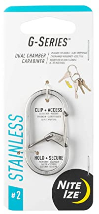 Nite IZE GS2-11-R6 G-Series Dual Chamber Carabiner, Stainless Steel