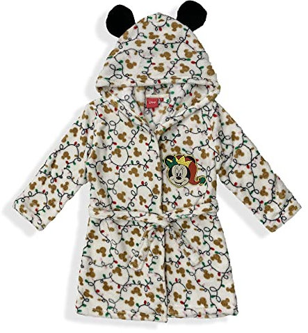 Disney Minnie Mouse White Coral Robe 6 Years, white, 6 Years