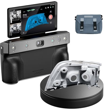 Revopoint MIRACO PRO 3D-Scanner für 3D-Drucker, mit Großer Plattenspieler, 0.02mm Präzision, 32GB Handheld 3D Scanner mit 180°Flip Screen, 15 fps schnelles Scannen zum Scannen großer kleiner Objekte