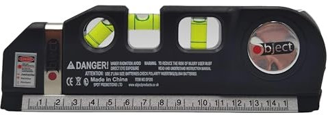 Multipurpose Laser Level with Spirit Levels, 14 cm Measuring Tape