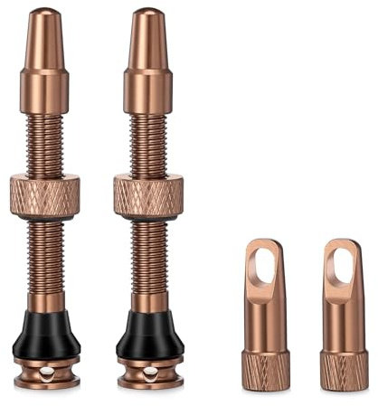 HZJD 2Piezas Válvula para Tubeless, Desierto, Herramienta integrada de extracción del núcleo de la válvula(44 mm)